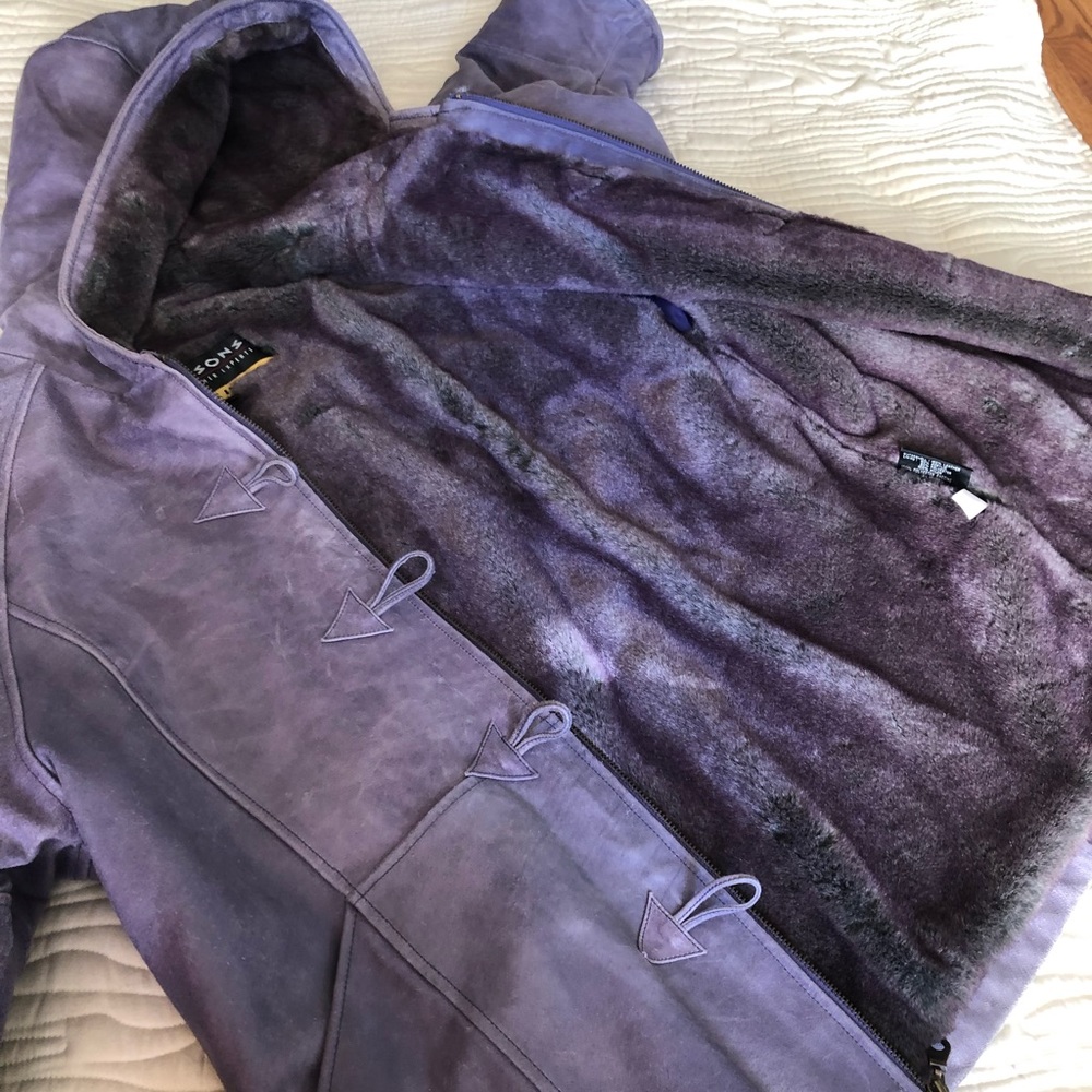 WILSON’S LEATHER PURPLE COAT